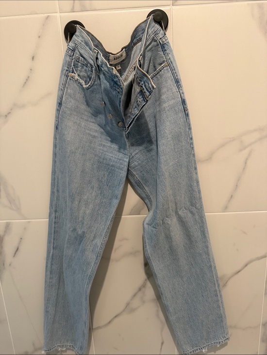 Agolde Denim - Agolde Light Blue High-Rise Button-Fly Jeans criss cross sz 24